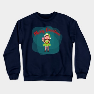 Merry Christmas, elf and ice cream Crewneck Sweatshirt